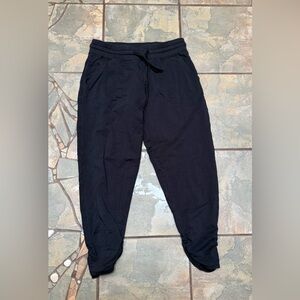Pact women’s soft black joggers with rouched hem size S. EUC!